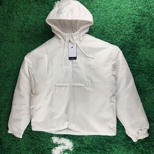 Nike Solo Swoosh Satin Anorak Jacket White Men’s size Large NEW DR0839-030